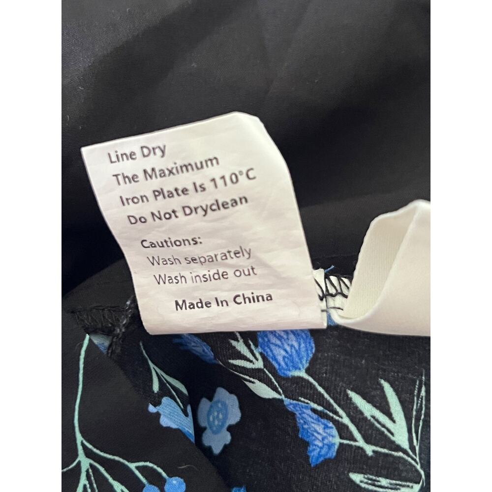 COMMENSE Short Sleeve Women's Top Size S Black/Navy Floral Print #784 - Picture 6 of 8